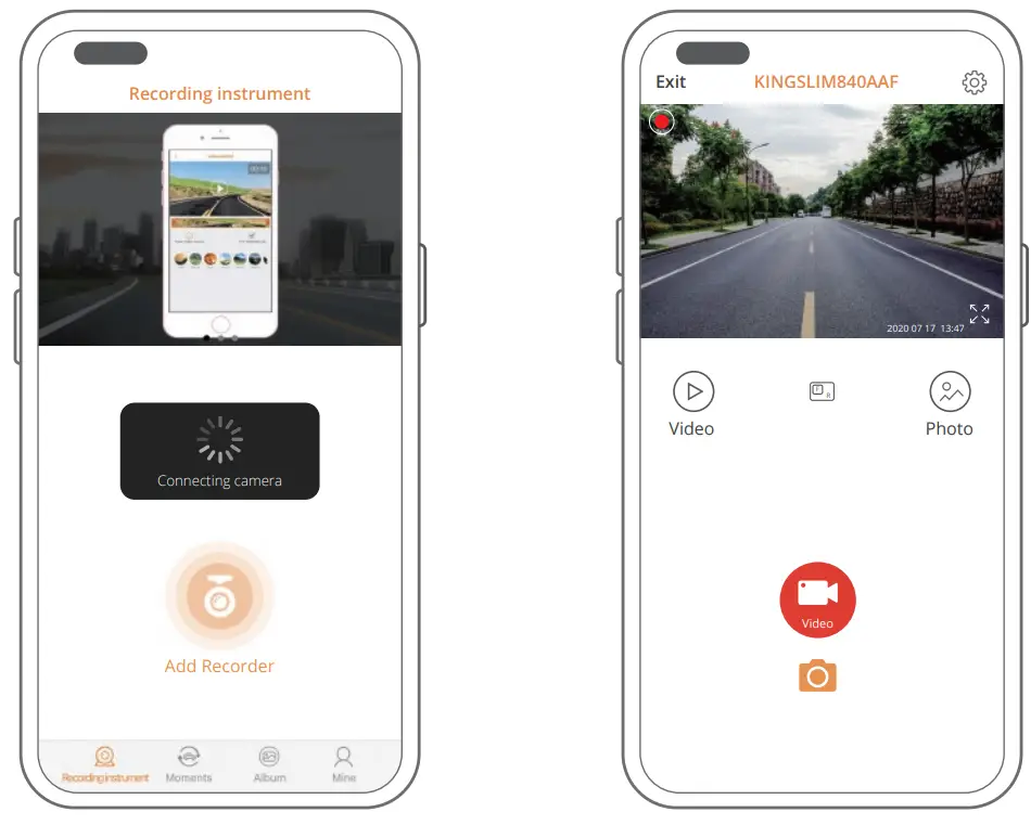 KINGSLIM D4 4K Dual Dash Cam - Device 2