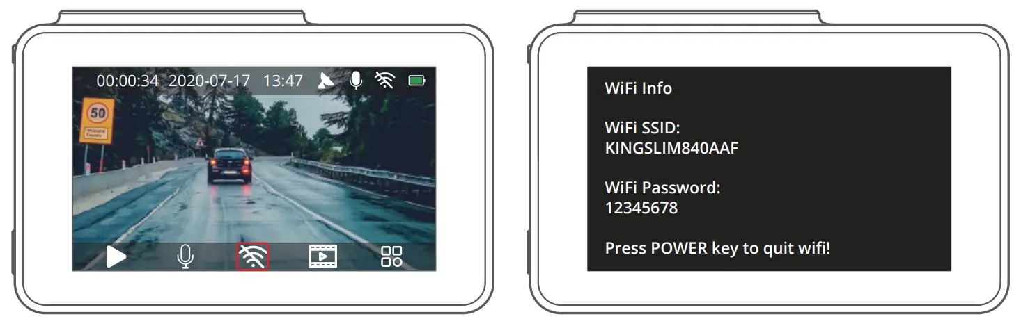 KINGSLIM D4 4K Dual Dash Cam - Device 3