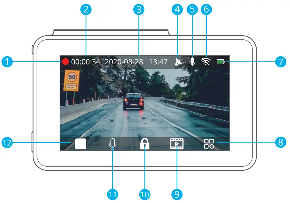 KINGSLIM D4 4K Dual Dash Cam - Device 9