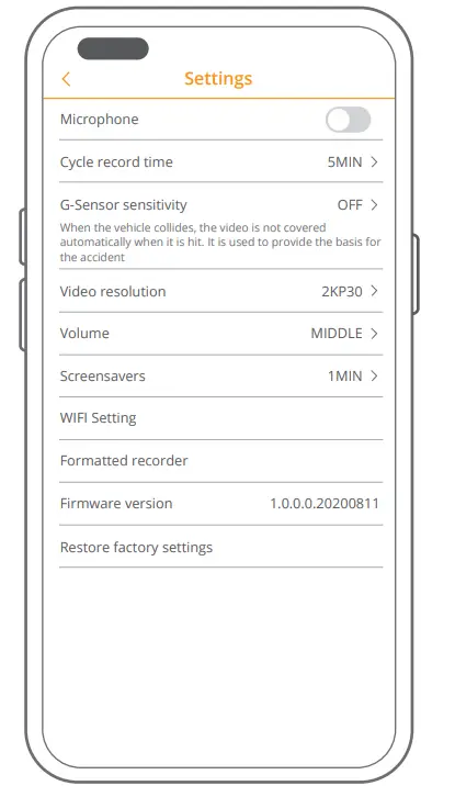 KINGSLIM D4 4K Dual Dash Cam - Device