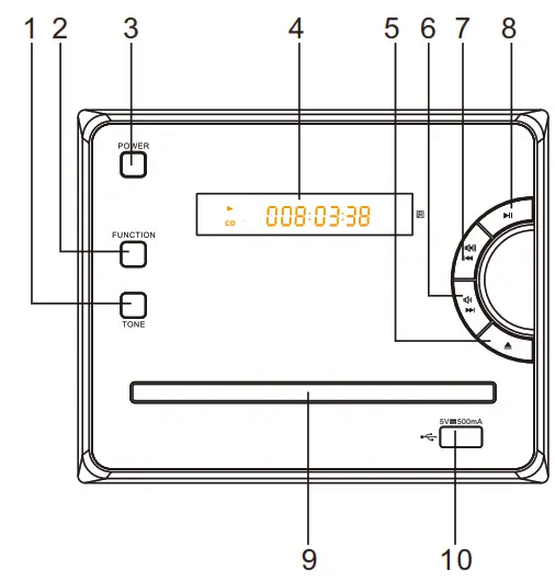anko 43118007 Bluetooth Micro HIFI System - PANEL
