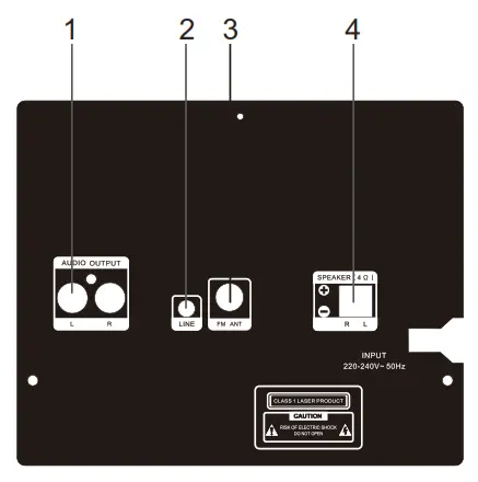 anko 43118007 Bluetooth Micro HIFI System - REAR