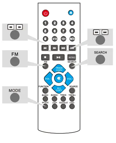 anko 43118007 Bluetooth Micro HIFI System - button