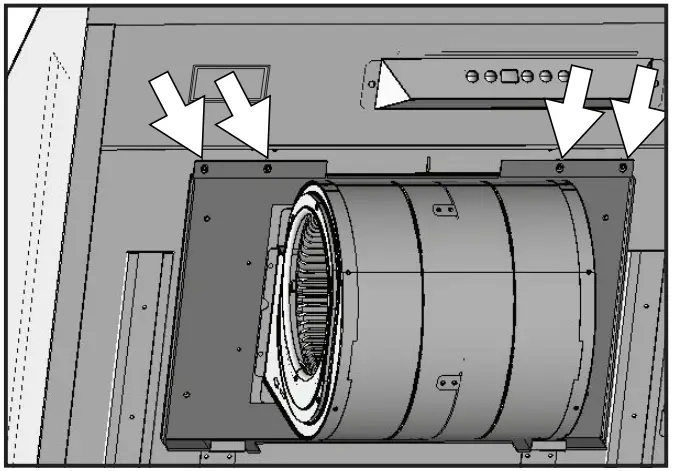 Zephyr ZRP E36BS Roma Pro Wall Mount Range Hood - Dual Blower Installation 2