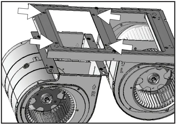 Zephyr ZRP E36BS Roma Pro Wall Mount Range Hood - Dual Blower Installation 4