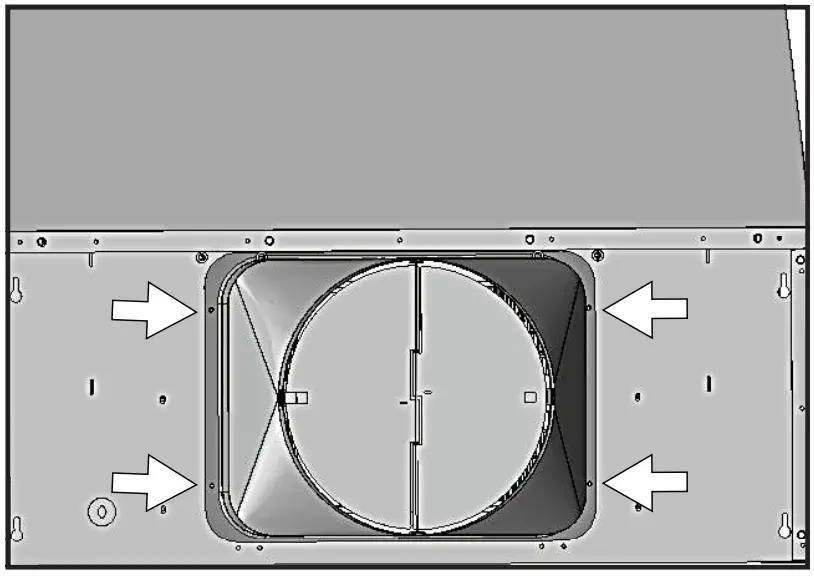 Zephyr ZRP E36BS Roma Pro Wall Mount Range Hood - Dual Blower Installation 6
