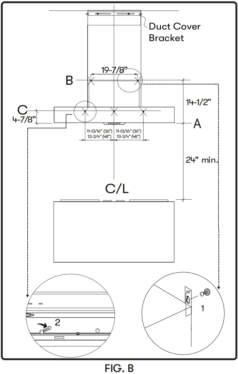 Zephyr ZRP E36BS Roma Pro Wall Mount Range Hood - FIG B