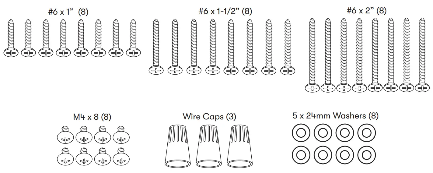 Zephyr ZRP E36BS Roma Pro Wall Mount Range Hood - List of Materials