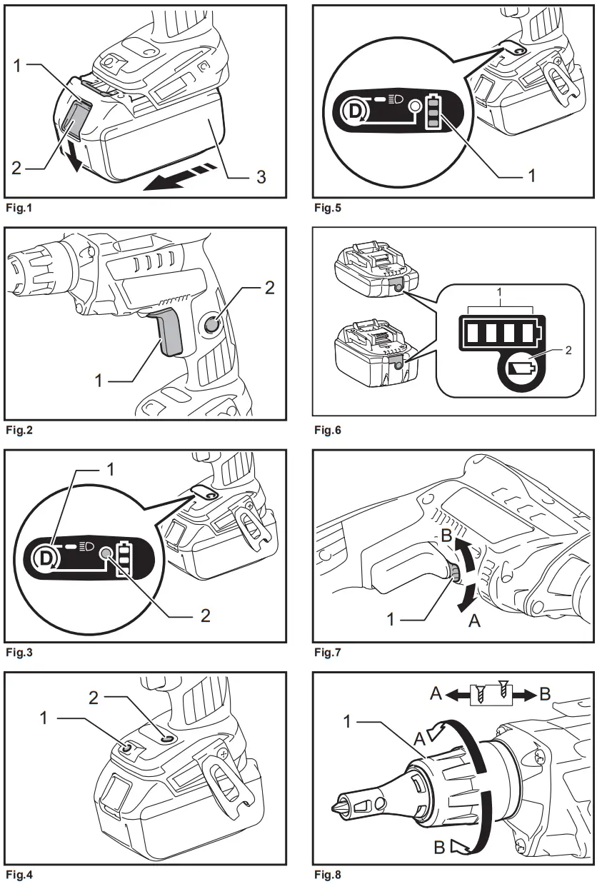 makita DFS452 Cordless Screwdriver - fig 1