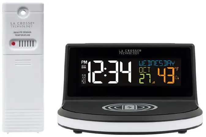 LA CROSSE TECHNOLOGY 617-148TXT Wireless Charging Alarm Clock