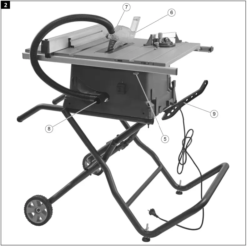 MEEC TOOLS 017711 Table Saw with Castors 2