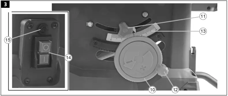 MEEC TOOLS 017711 Table Saw with Castors 3
