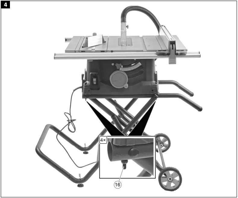 MEEC TOOLS 017711 Table Saw with Castors 4