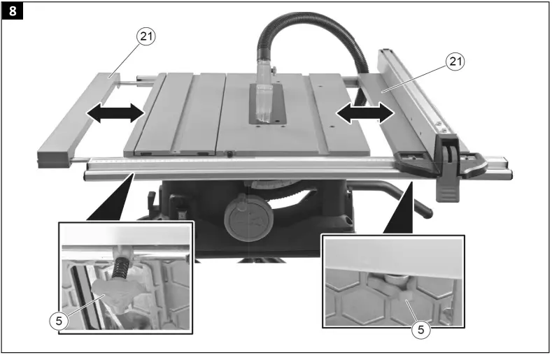 MEEC TOOLS 017711 Table Saw with Castors 8