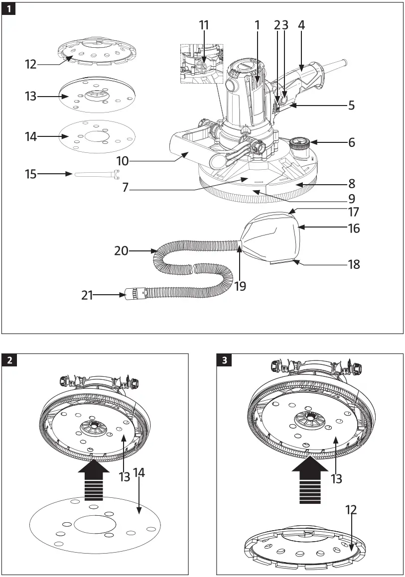 MEEC TOOLS 015679 1300 W Cordless Multi Sander - fig