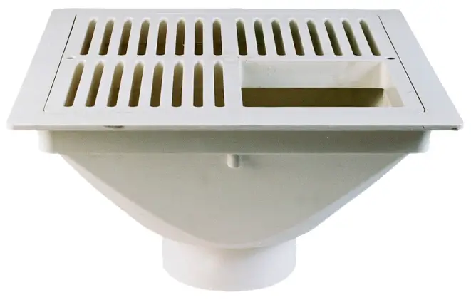 WATTS FS-500 12 Inch Square x 6 Inch Deep PVC Sanitary Floor Sink