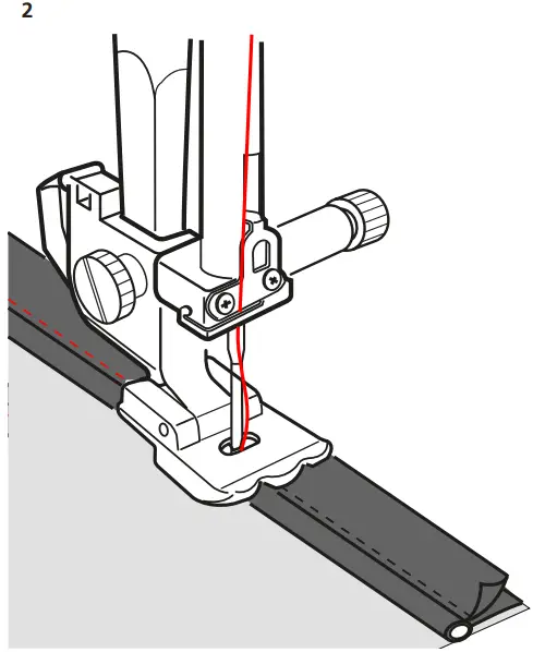 bernette 502060 14 88 2 Grooves Sewing Machine Piping Foot - 2