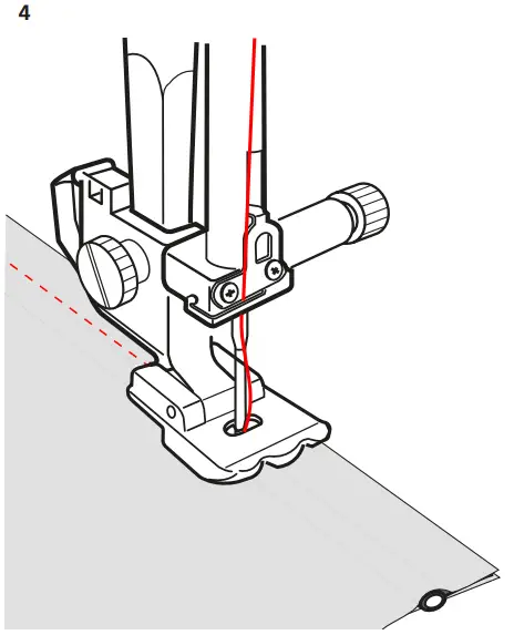bernette 502060 14 88 2 Grooves Sewing Machine Piping Foot - 4