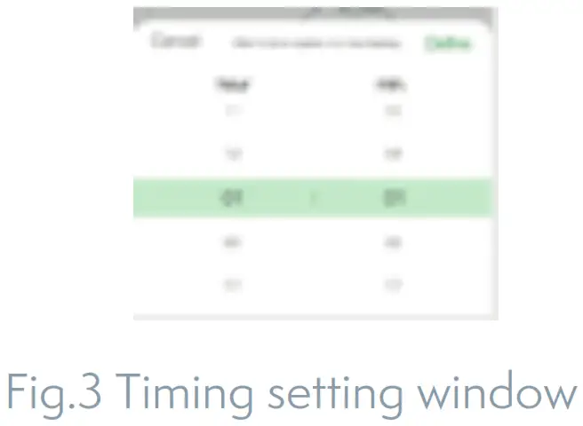 TESLA Smart Heating Pillow - Timing setting window