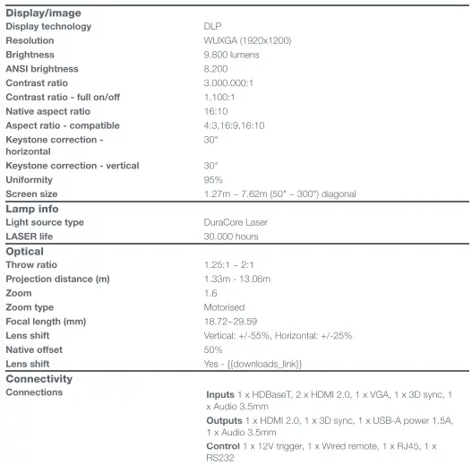 Optoma-ZU920T-Ultra-Bright-Fixed-Lens-Laser-Projector-FIG-3