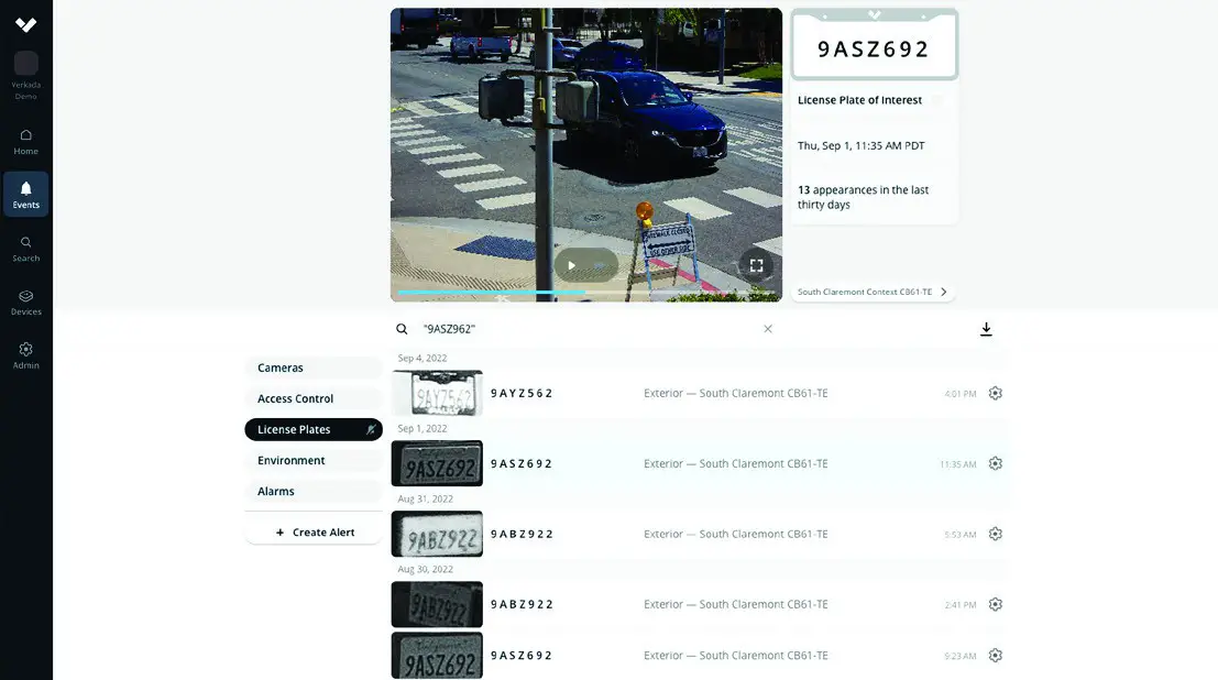 Verkada License Plate Recognition - Figure 9
