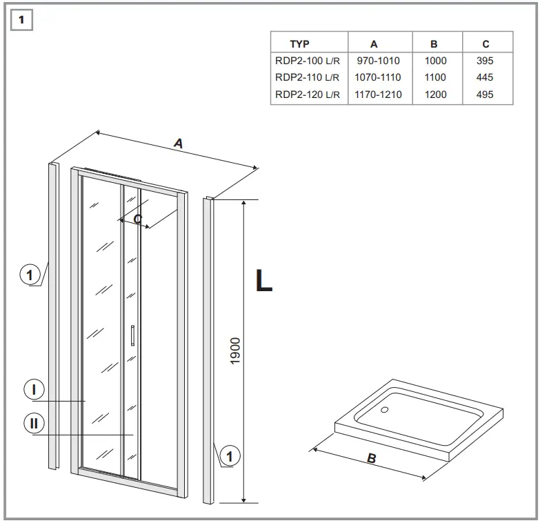 RAVAK NRDP2-100 Glass Transparent - fig3