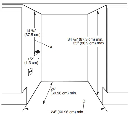 Whirlpool W11176204A Beverage Center - Opening Dimensions