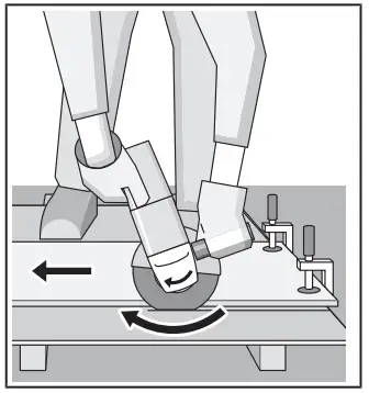 GWS 180-LI Professional Cordless Angle Grinder Cutting Metal illustration