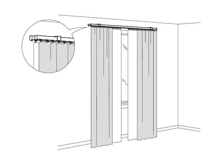IKEA 702.991.48 VIDGA Curtain and Panel Hanging System fig 1
