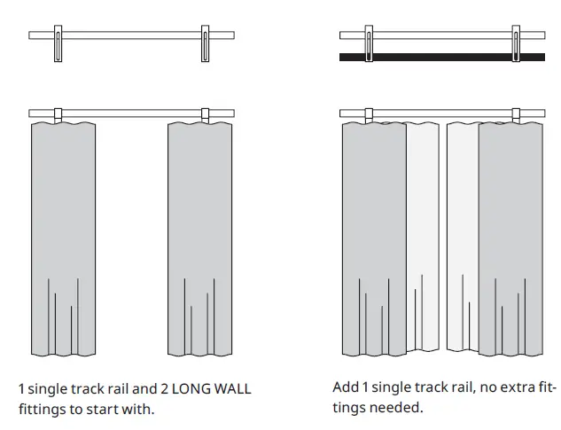IKEA 702.991.48 VIDGA Curtain and Panel Hanging System fig 5
