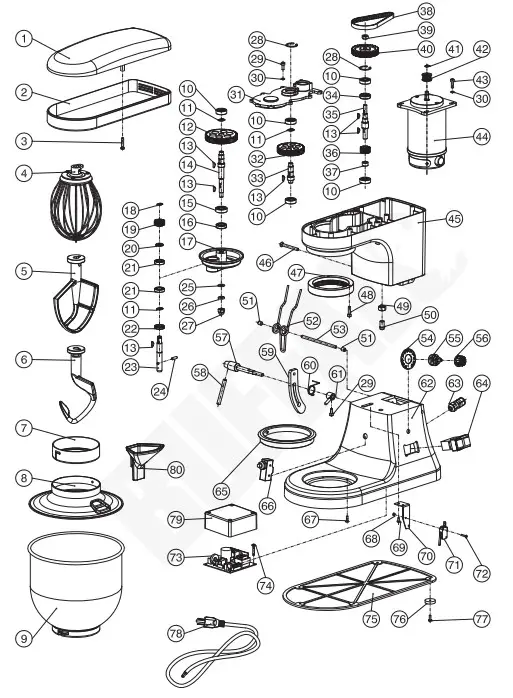 BUFFALO CP921 DB266 Planetary Mixe - diagram
