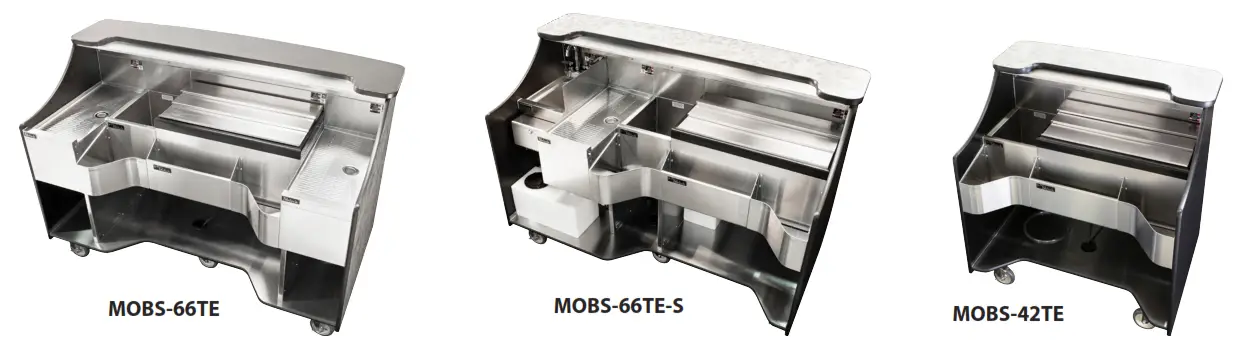 Perlick MOBS 42TE 42 Inch Stainless Steel Mobile Bar with Ice Chest - fig