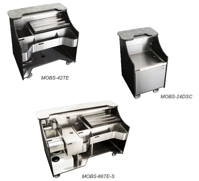 Perlick MOBS 42TE 42 Inch Stainless Steel Mobile Bar with Ice Chest