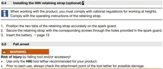 FIG 27 Installing the Hilti retaining strap (optional)