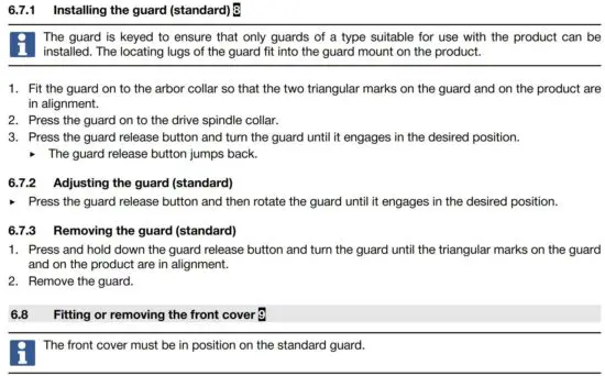 FIG 28 Installing the guard (standard)