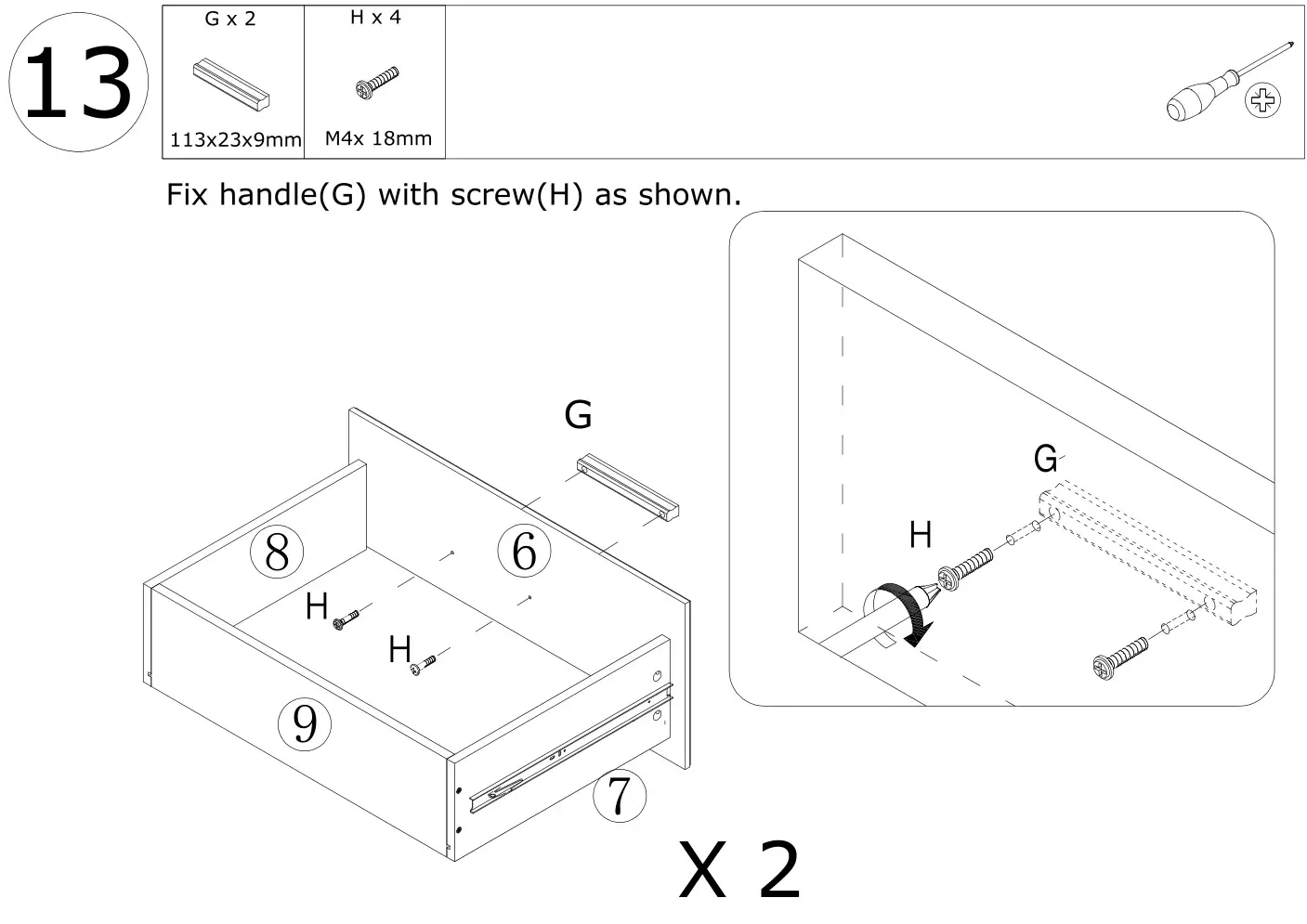 FUFU GAGA LJY-KF310010-01 Modern 2-Drawer Nightstand - Figure 13