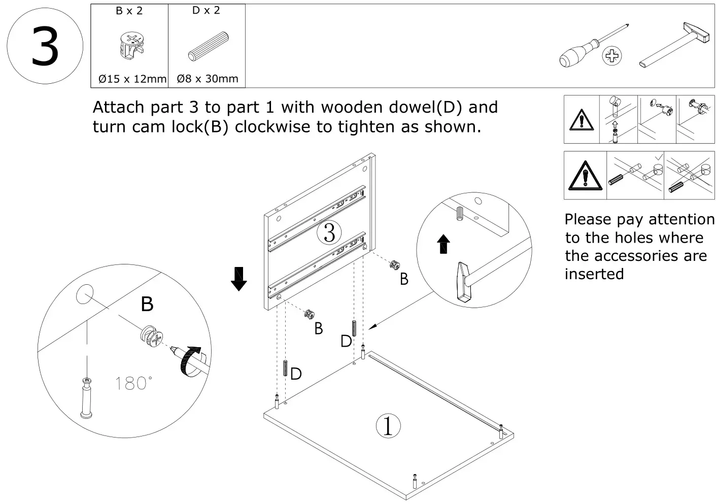 FUFU GAGA LJY-KF310010-01 Modern 2-Drawer Nightstand - Figure 3