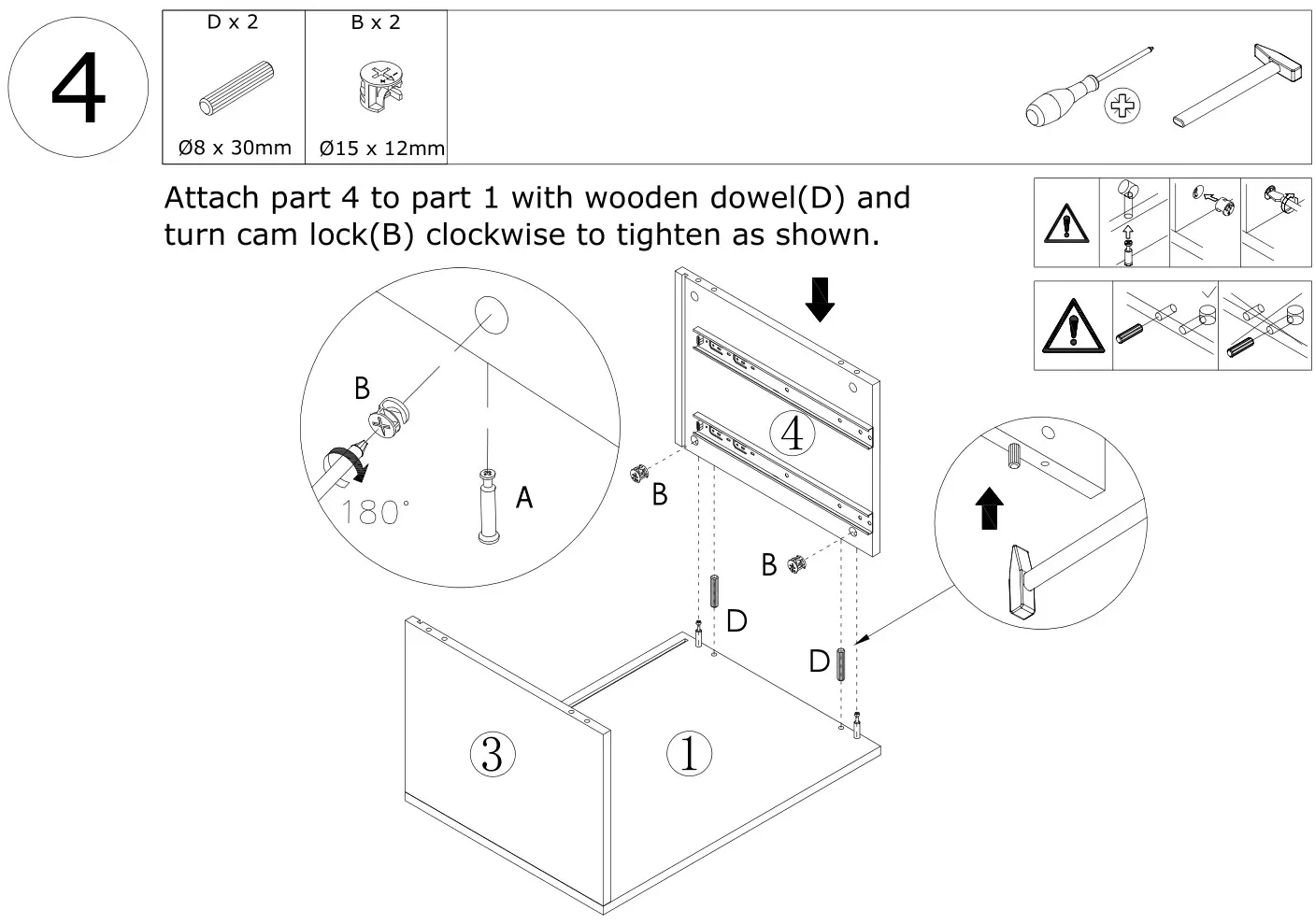 FUFU GAGA LJY-KF310010-01 Modern 2-Drawer Nightstand - Figure 4