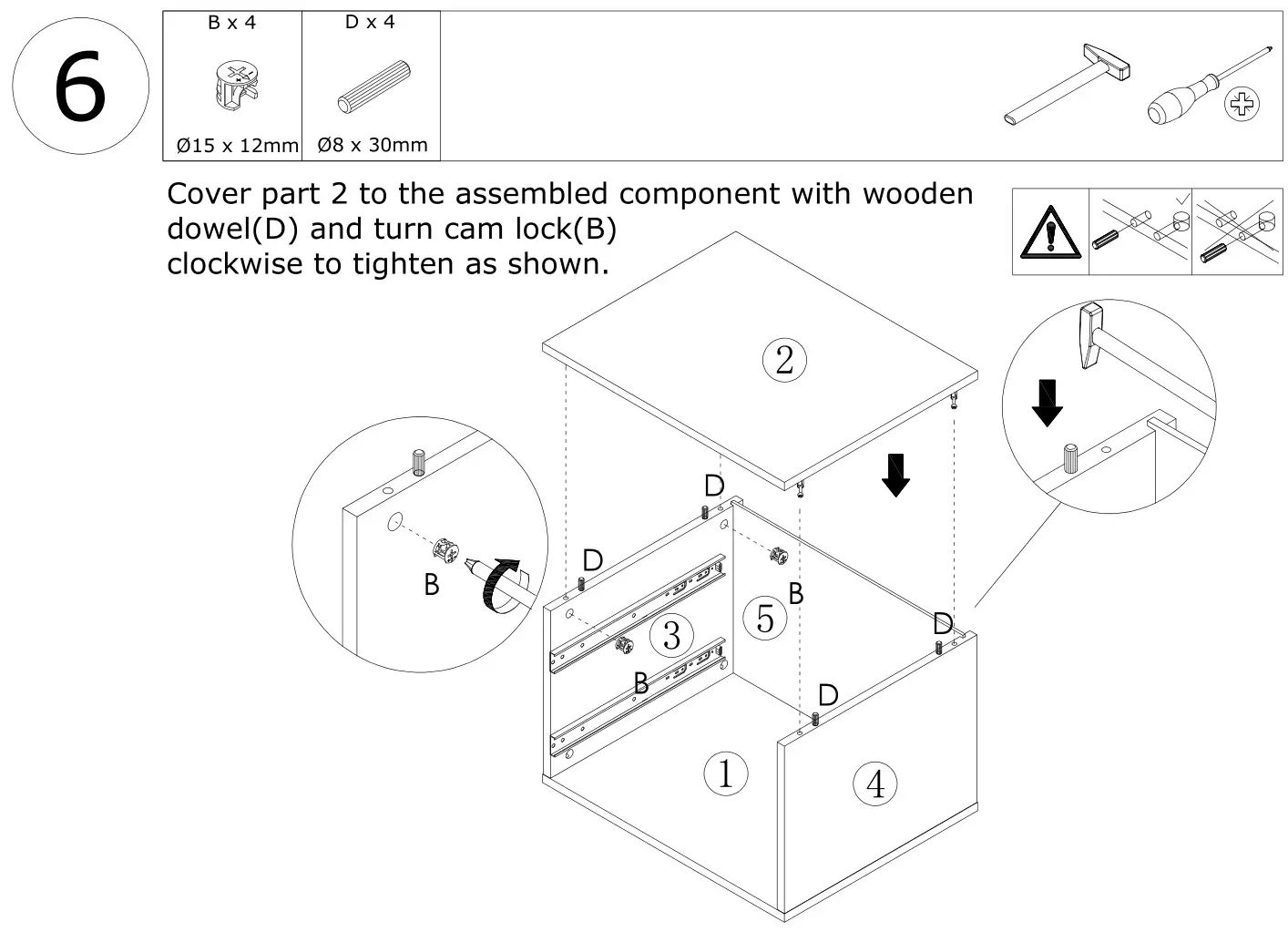 FUFU GAGA LJY-KF310010-01 Modern 2-Drawer Nightstand - Figure 6