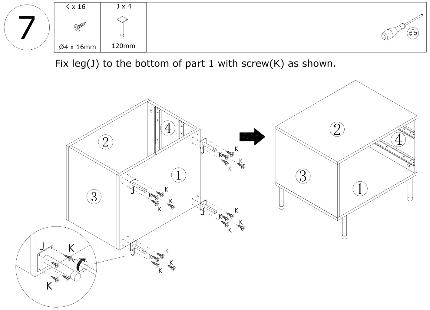 FUFU GAGA LJY-KF310010-01 Modern 2-Drawer Nightstand - Figure 7