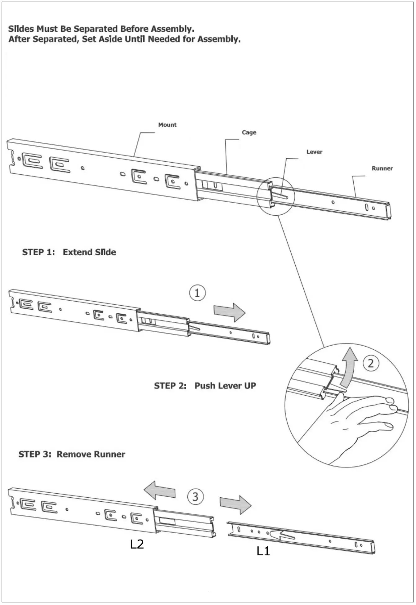FUFU GAGA LJY-KF310010-01 Modern 2-Drawer Nightstand - Slides must be separated before assembly