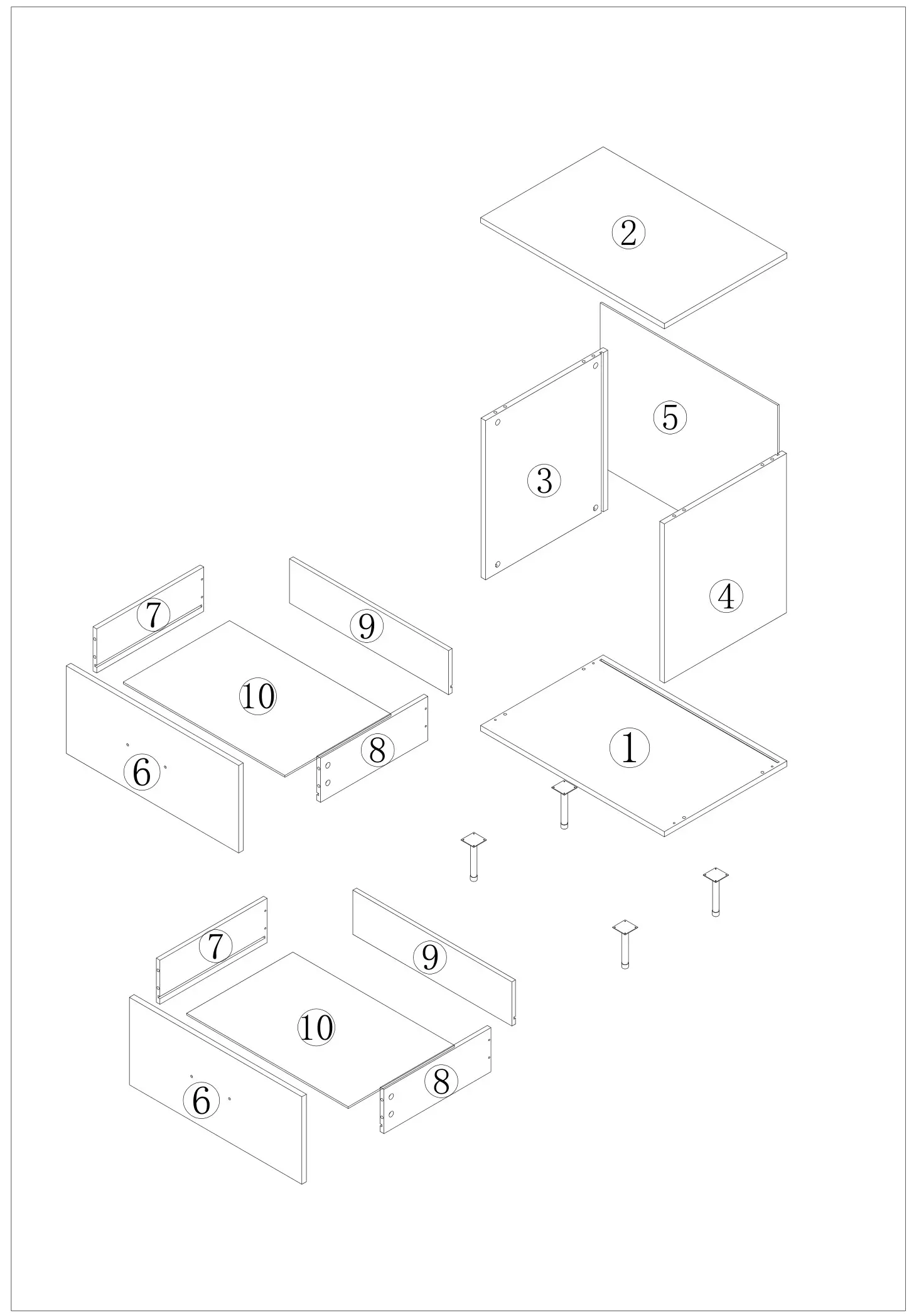 FUFU GAGA LJY-KF310010-01 Modern 2-Drawer Nightstand - installation