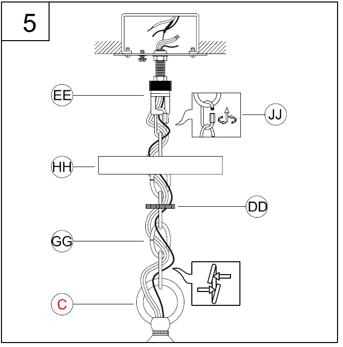 PROGRESS-LIGHTING-P550128-4-Light-Matte-Black-Transitional-Outdoor-Chandelier-Installation-FIG-8