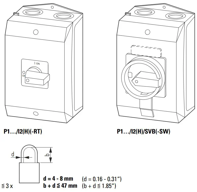 EATON IL03802001Z Moeller Series P1 Main Switch - FIGURE 1