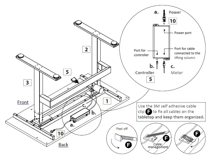 Highmore HM-WB001-001 Motorized Height Adjustable Workbench With Pegboard-16