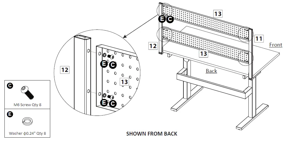 Highmore HM-WB001-001 Motorized Height Adjustable Workbench With Pegboard-20