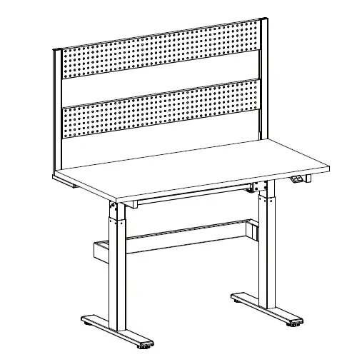 Highmore HM-WB001-001 Motorized Height Adjustable Workbench With Pegboard-21