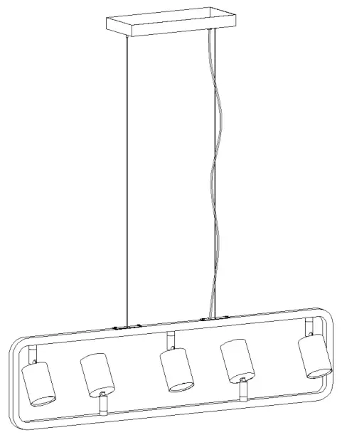 ZEVNI A04555 Elroy 5-Light Black-Brass Modern-Contemporary Chandelier - 1