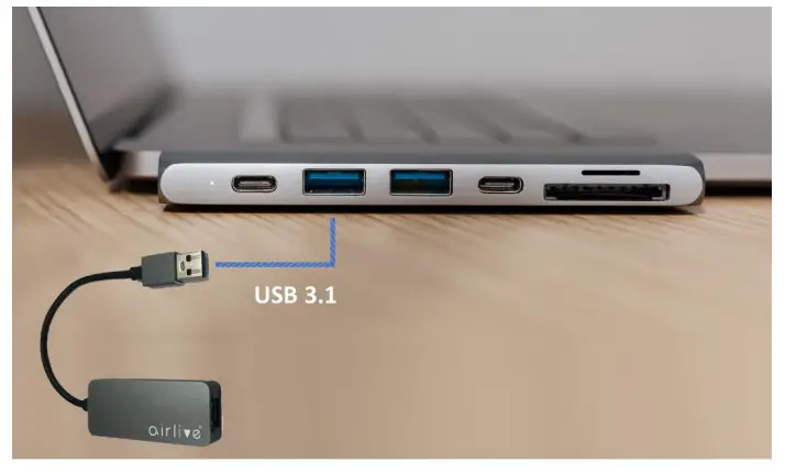 airlive USB-25G USB-A to 2.5G Ethernet Adapter - USB 3.1