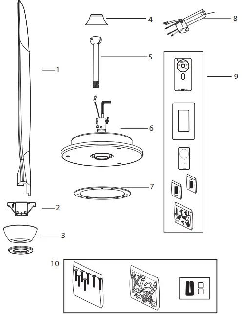 HINKLEY 903880FMB NDD 80 Inch Swell Indoor or Outdoor Ceiling Fan - Fig 1